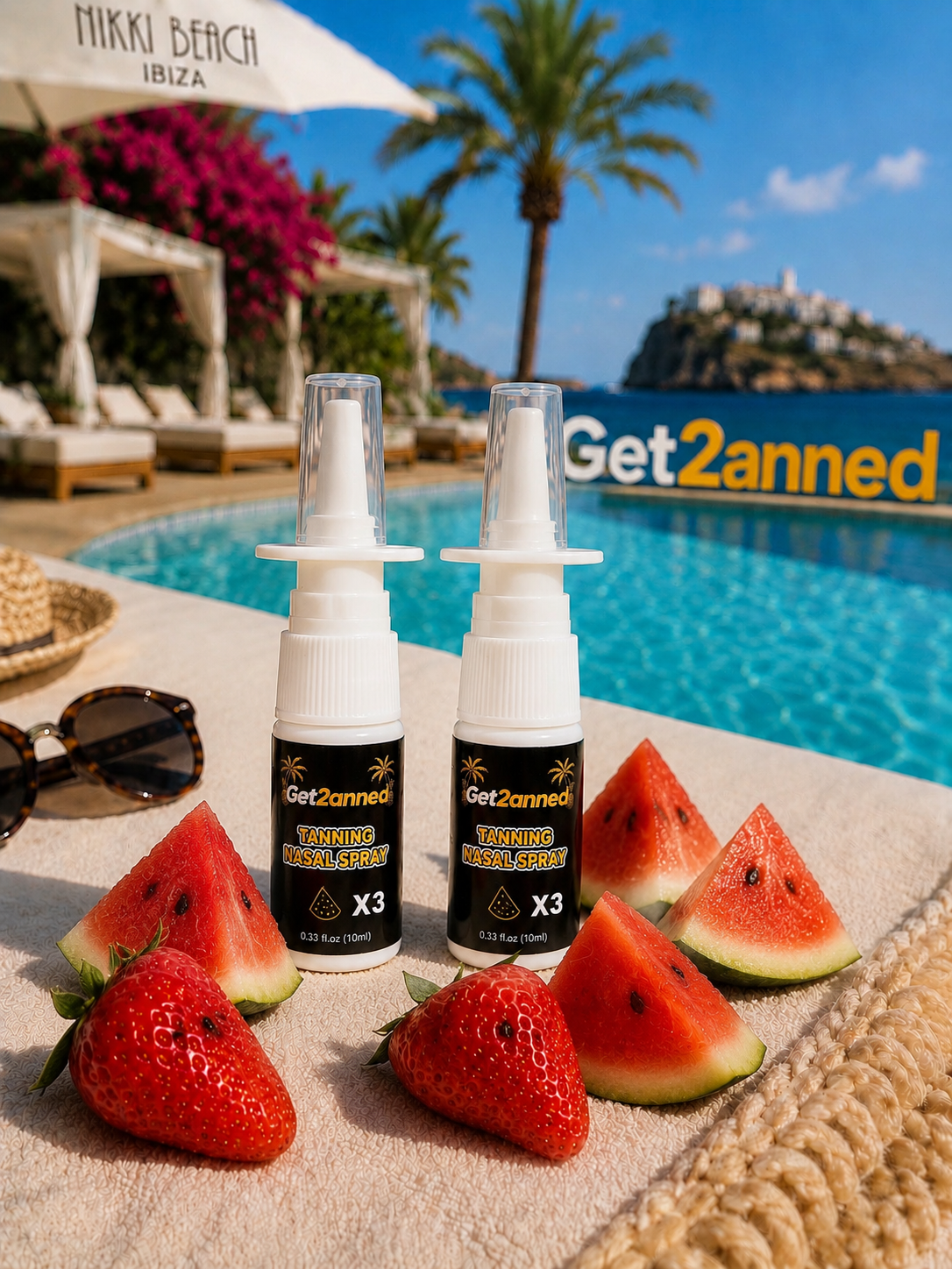 Tanning Nasal Spray Bundle 2 Bottles - Watermelon & Strawberry